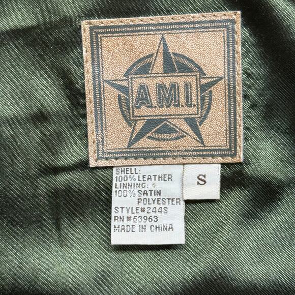 AMI Suede Leather Button Up Olive Green Shirt Jacket Size Small - Picture 9 of 9